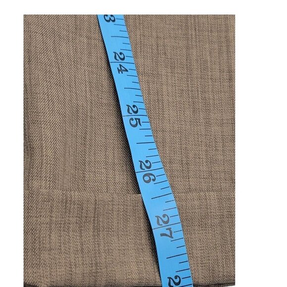 Adjust A Band Pleated Pants Brown 38S  Polyester Stretch Waistband - Picture 3 of 9